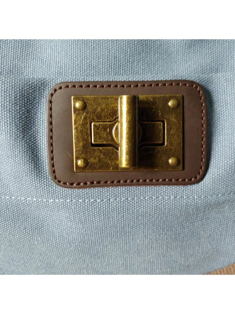 ZEDE Washed Canvas Split Leather Crossbody Tote Travel Bag Contemporary